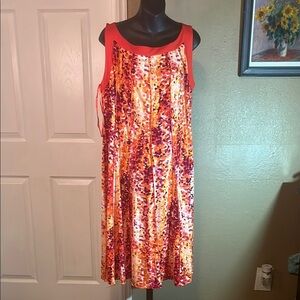 Glamour Sequin Embellished Red and Orange Midi Dress